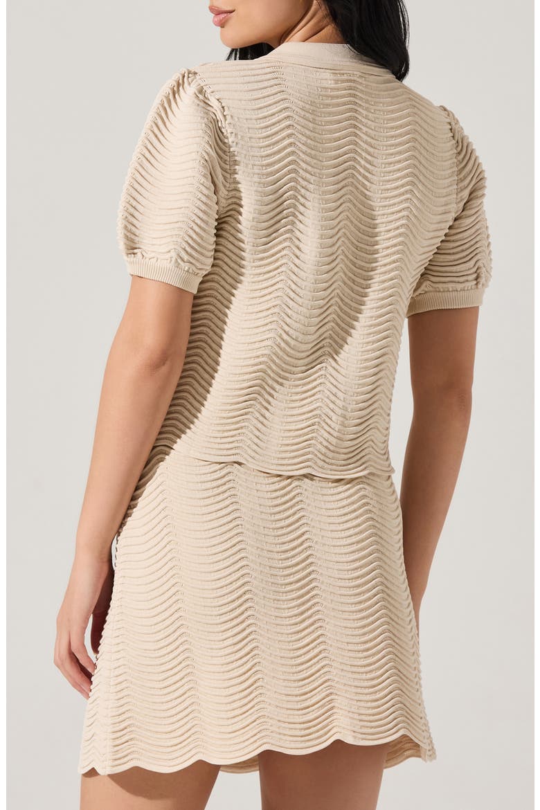 Perrine Short Sleeve Pointelle Cardigan, Alternate, color, CREAM