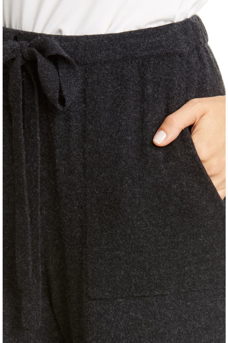 Wool & Cashmere Wide Leg Pants, Alternate, color, HEATHER CARBON