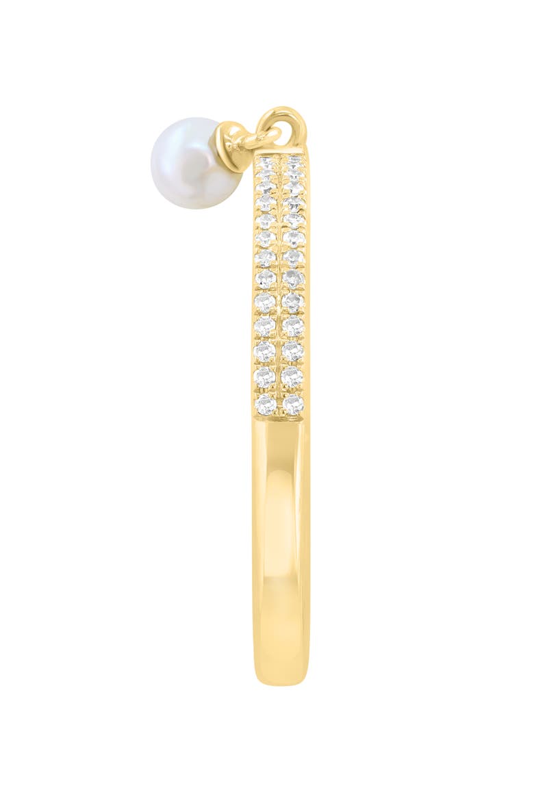 Freshwater Pearl and Diamond Dangle Ring, Alternate, color, WHITE
