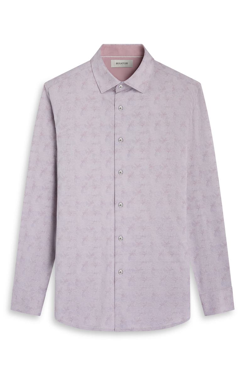 Bugatchi Jimmy OoohCotton<sup>®</sup> Floral Button-Up Shirt, Alternate, color, Wood Rose