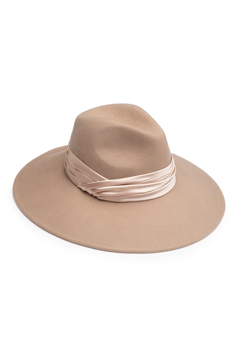 Emmanuelle Wool Fedora, Main, color, SAND