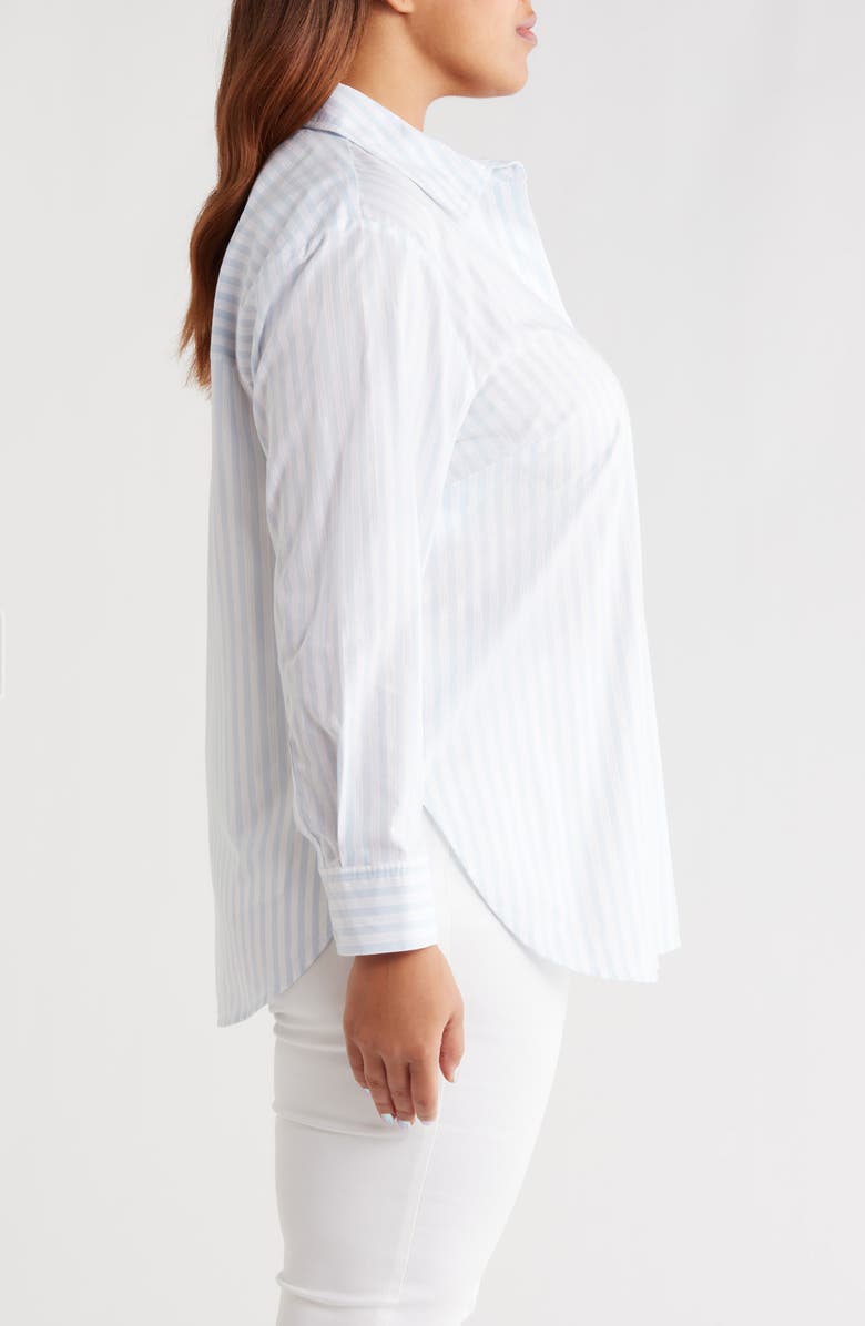 Anne Klein Stripe Woven Shirt, Alternate, color, Opal Blue Multi