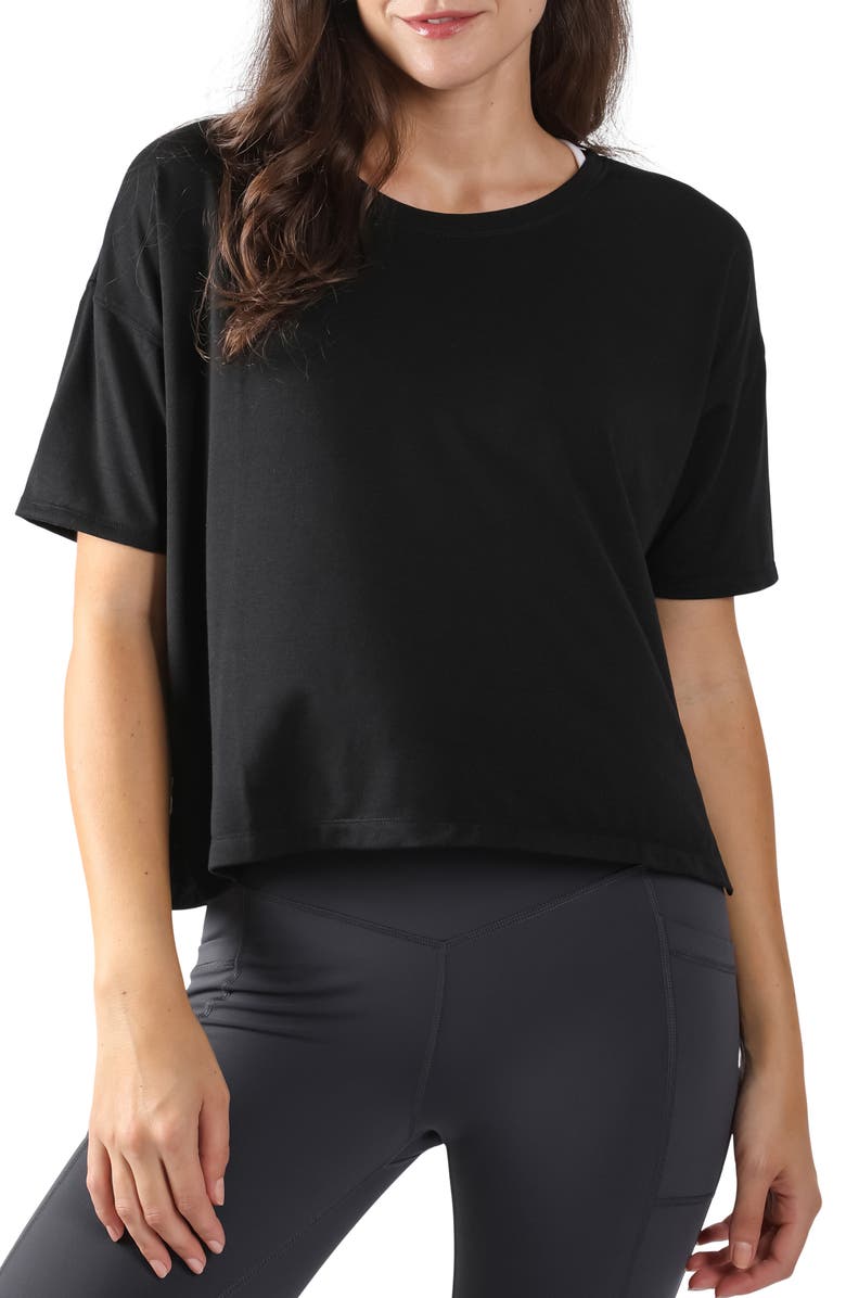 90 DEGREE BY REFLEX Oversized Boxy Crop T-Shirt, Main, color,