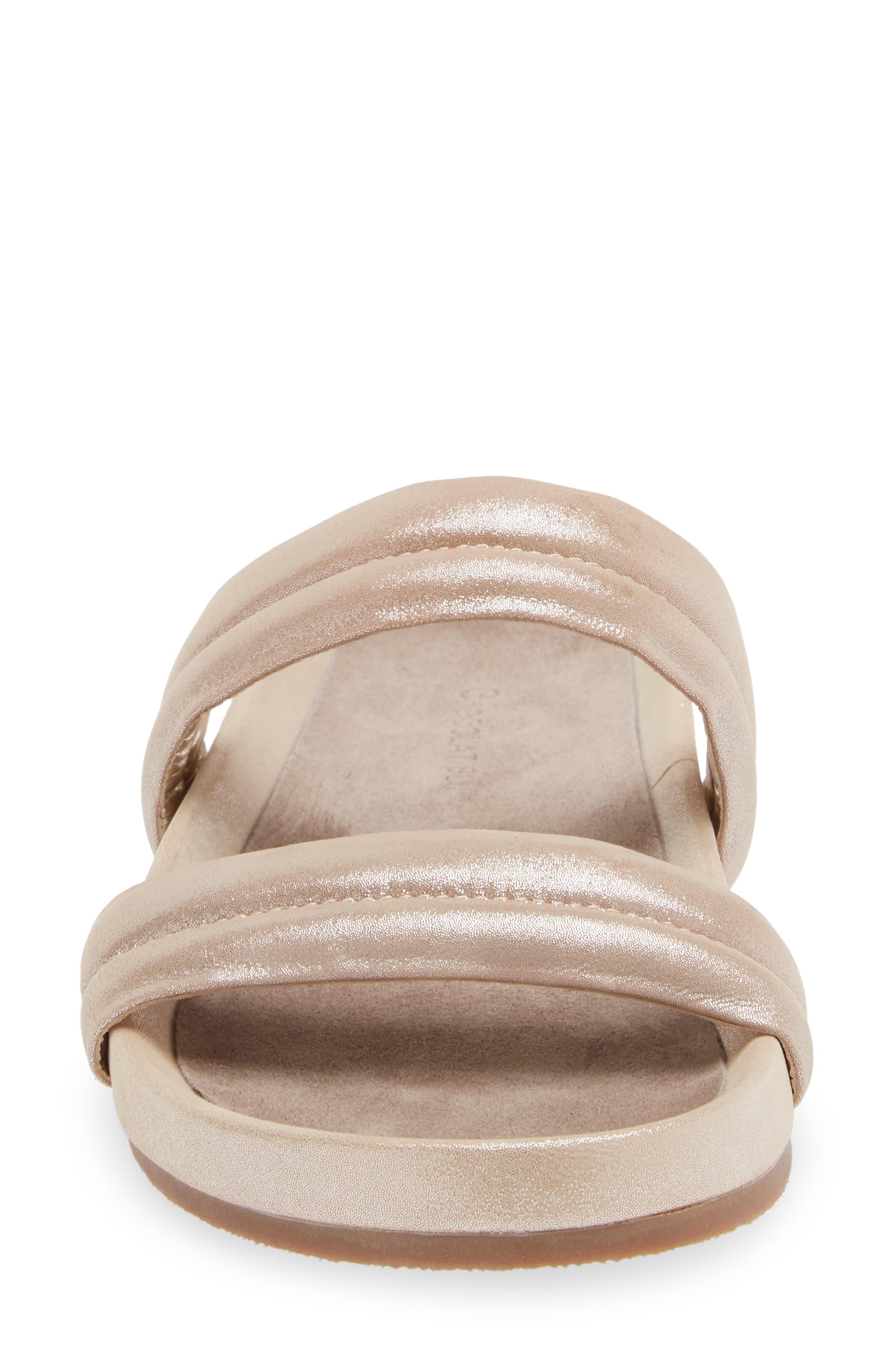 Davi Slide Sandal, Alternate, color, CHAMPAGNE LEATHER