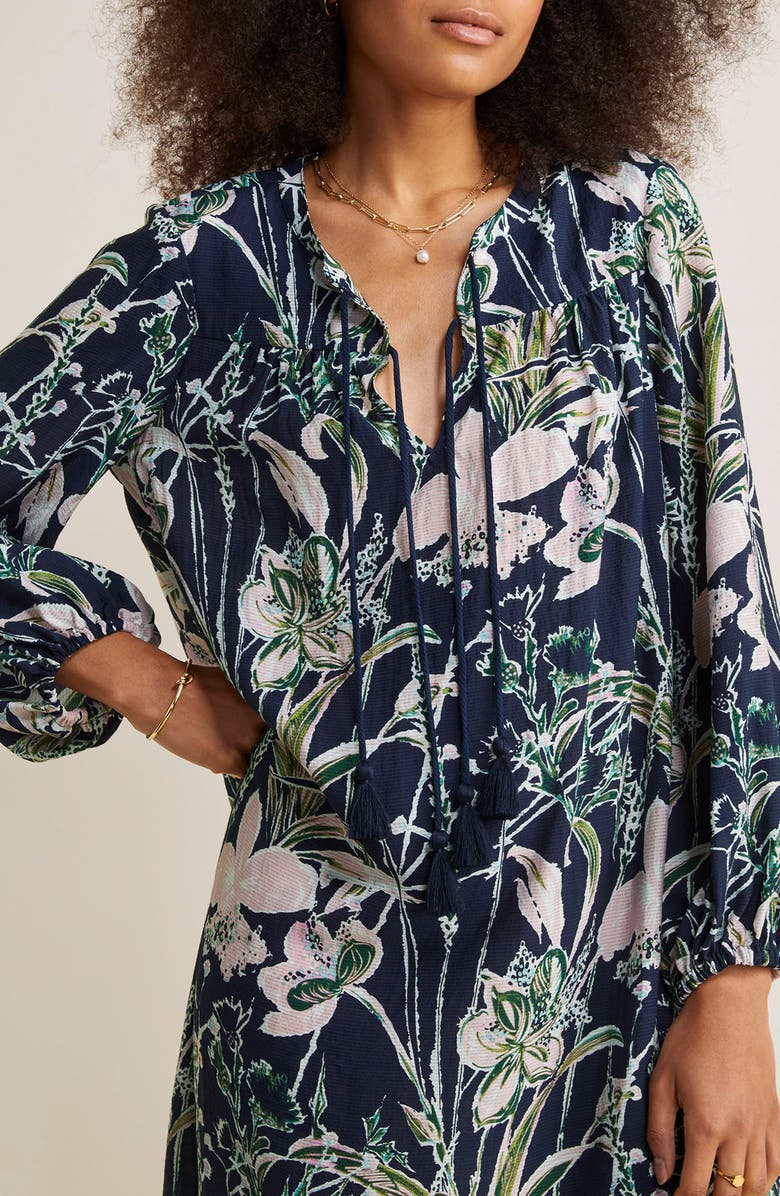 vineyard vines Floral Jacquard Long Sleeve Shift Dress, Alternate, color, 