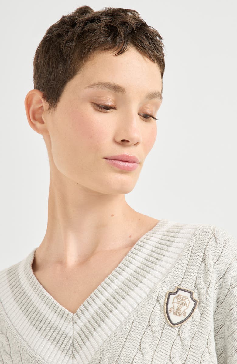 Brunello Cucinelli Sweater with logo, Alternate, color, Light Grey