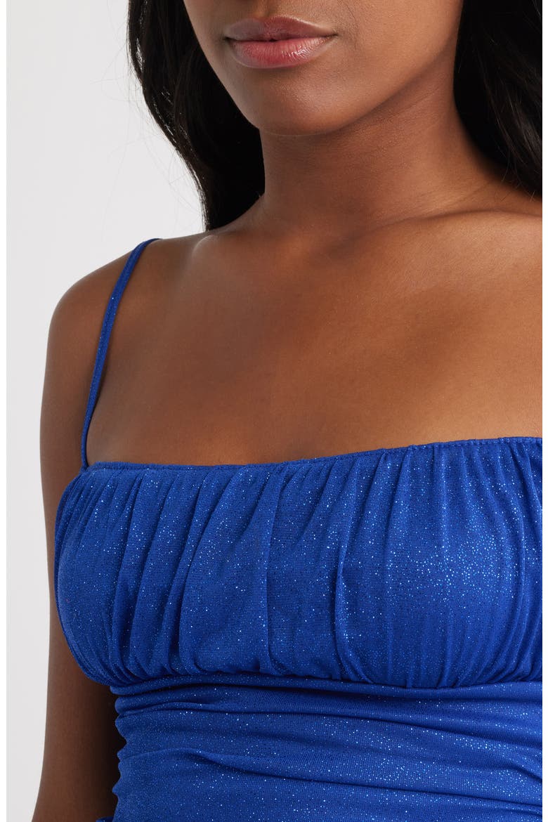 Emma Metallic Knit Cocktail Minidress, Alternate, color, ROYAL