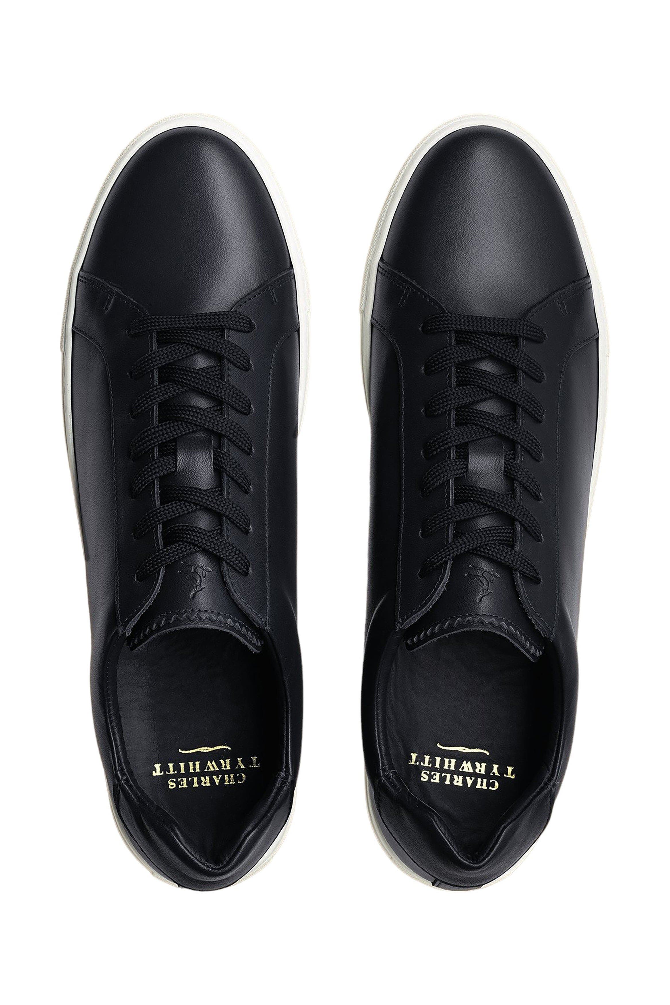 Leather Sneaker, Alternate, color, Navy