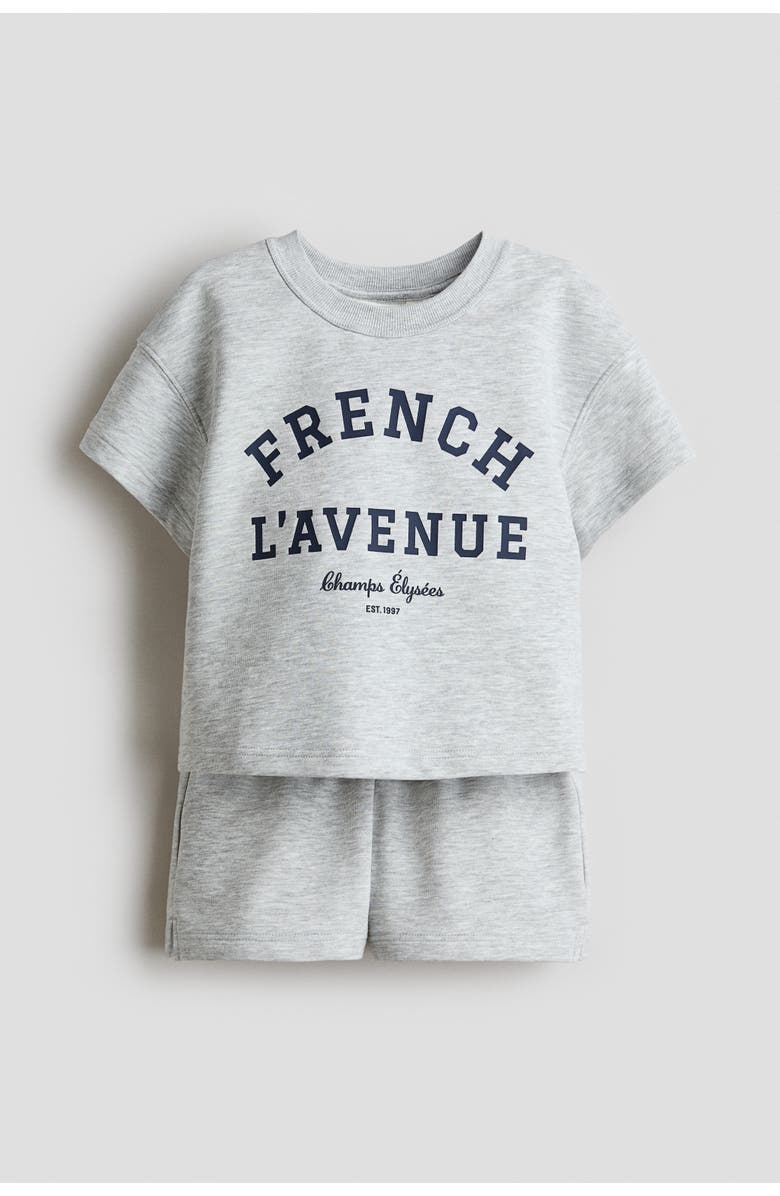 H&M 2-piece printed set, Alternate, color, Light Gray Melange