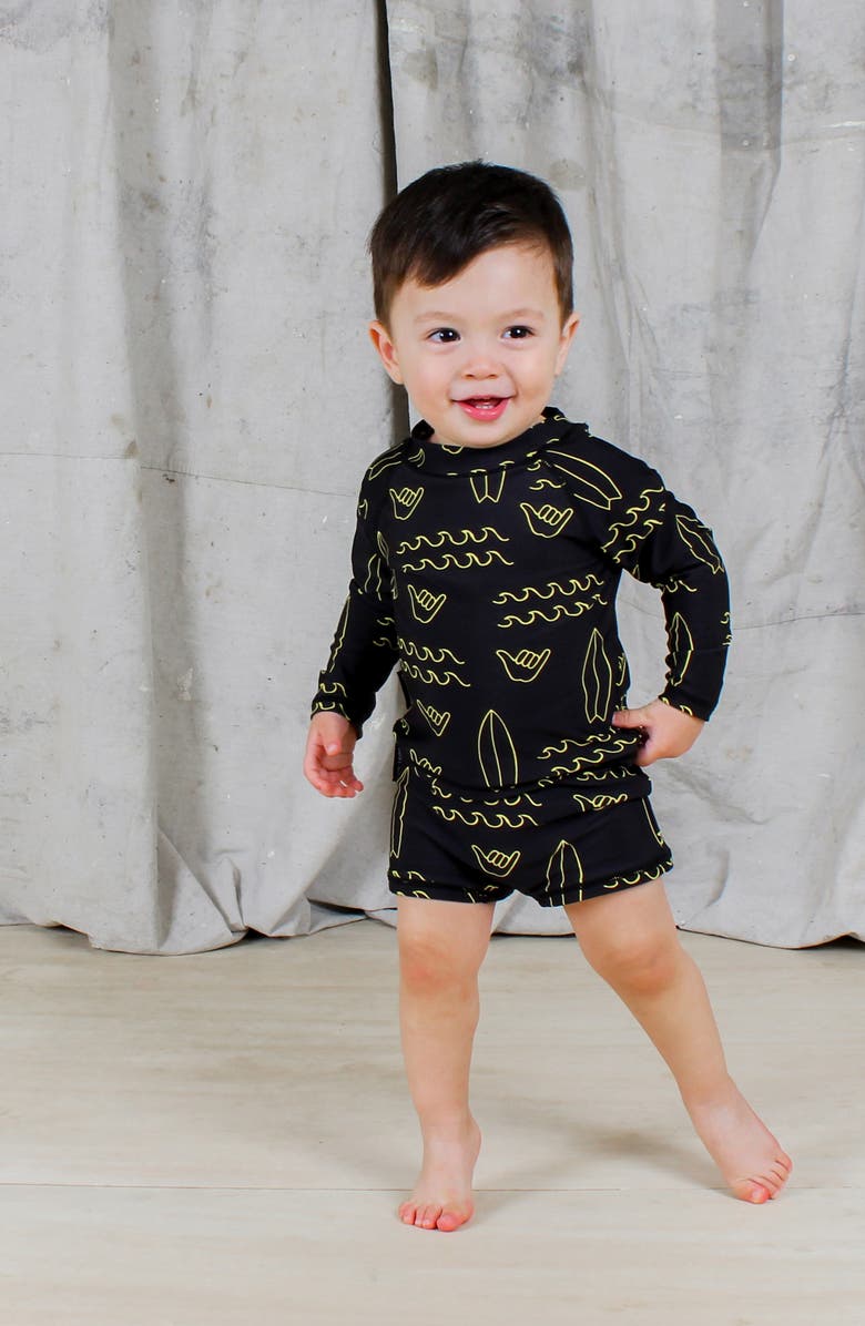 TINY TRIBE Surf Two-Piece Rashguard Swimsuit, Alternate, color,