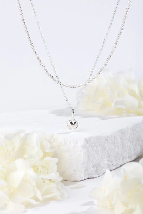 Classicharms Dainty Sterling Silver Heart Pendant Necklace In Brown