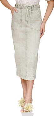 Avec Les Filles Horseshoe Denim Midi Skirt