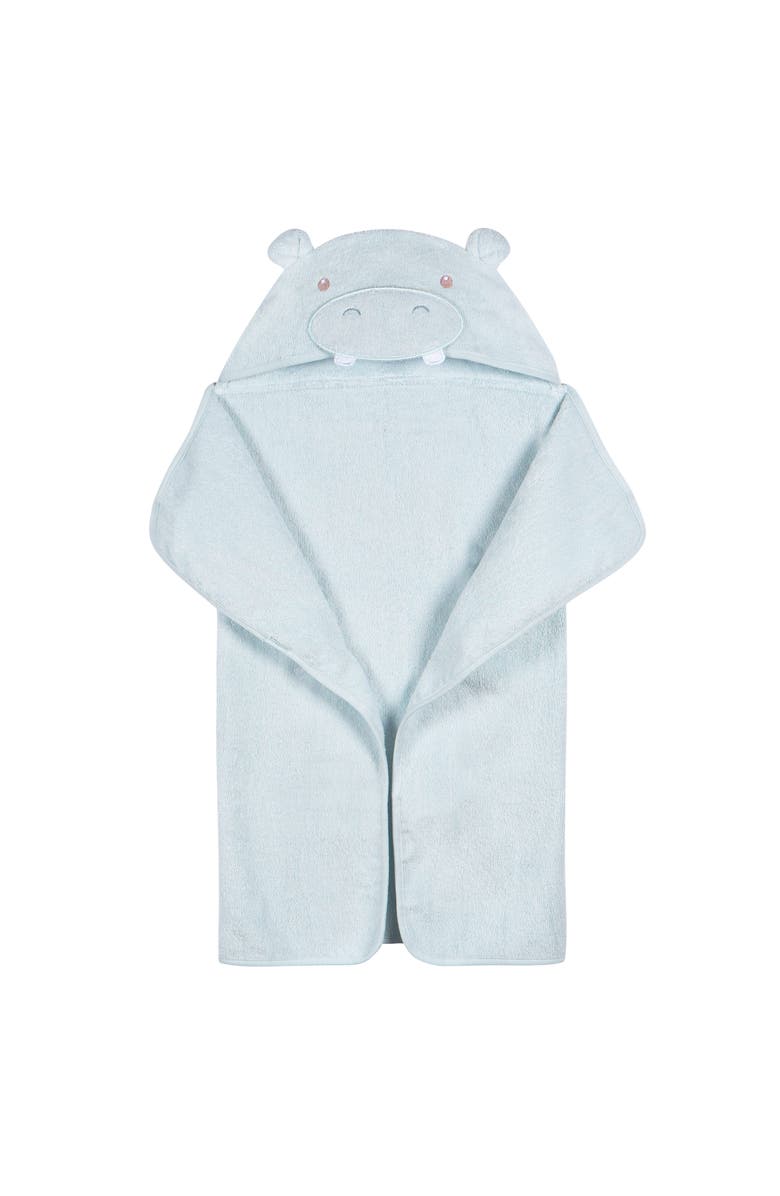Just Born Tan Deer Character Hooded Towel, Alternate, color, Hippo
