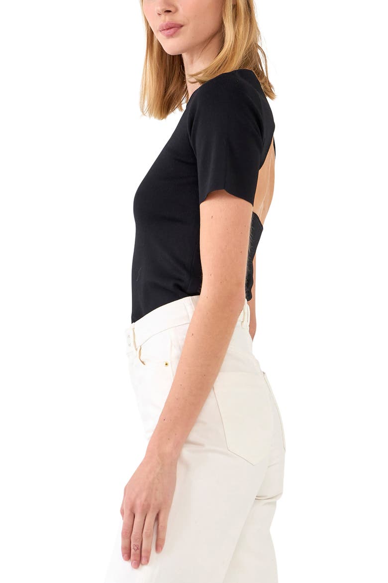 Back Cutout Knit Top, Alternate, color, BLACK