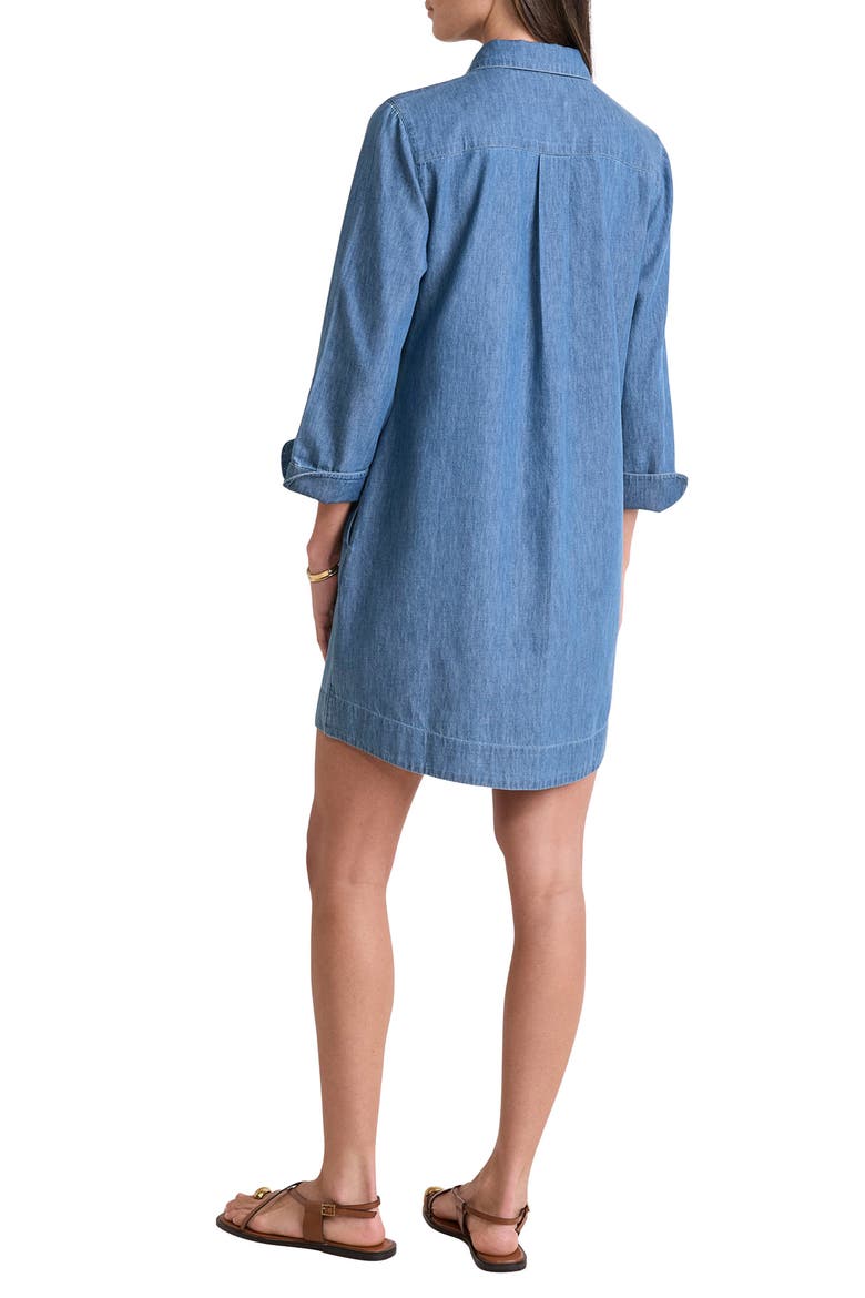 Mango Cotton Chambray Shirtdress, Alternate, color, MORNING MIST