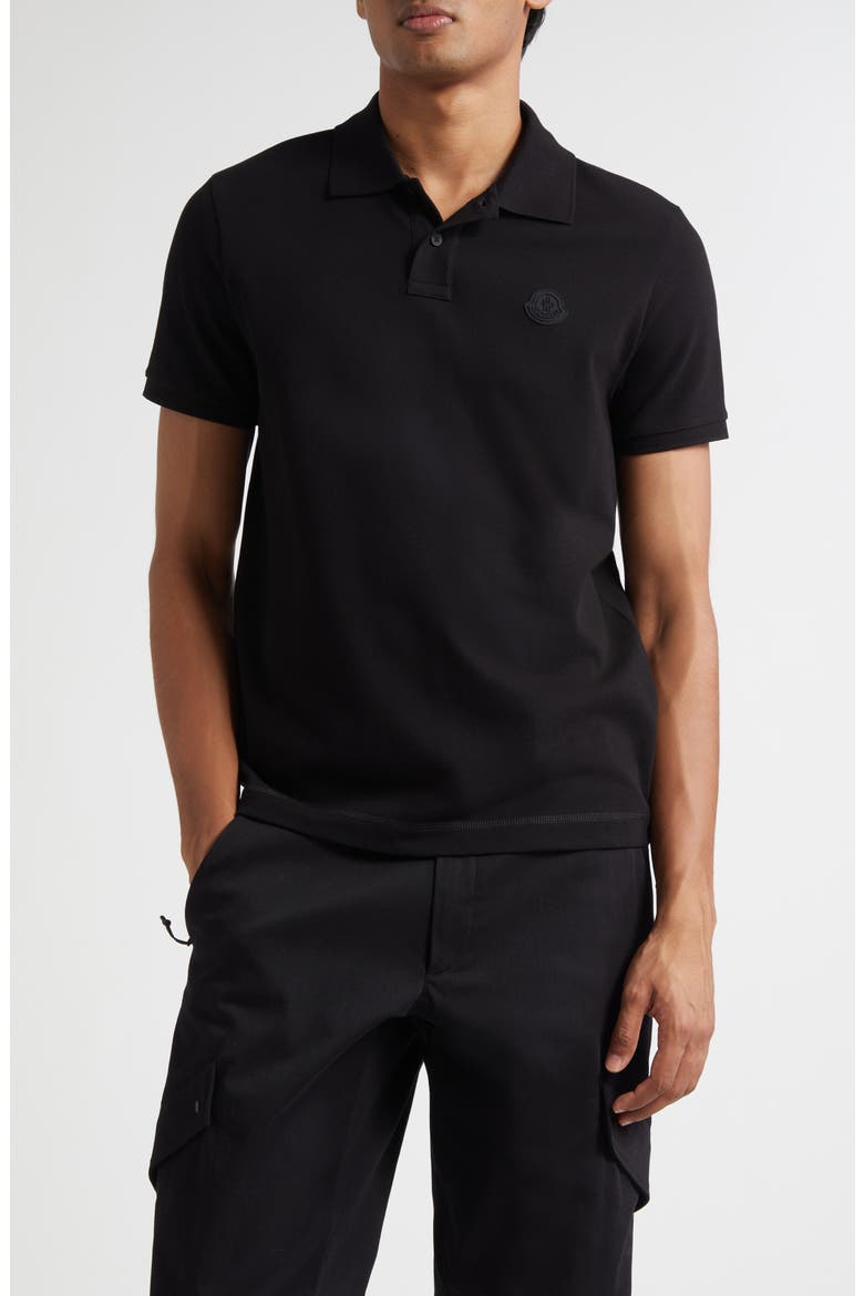 Logo Cotton Piqué Polo, Main, color, BLACK