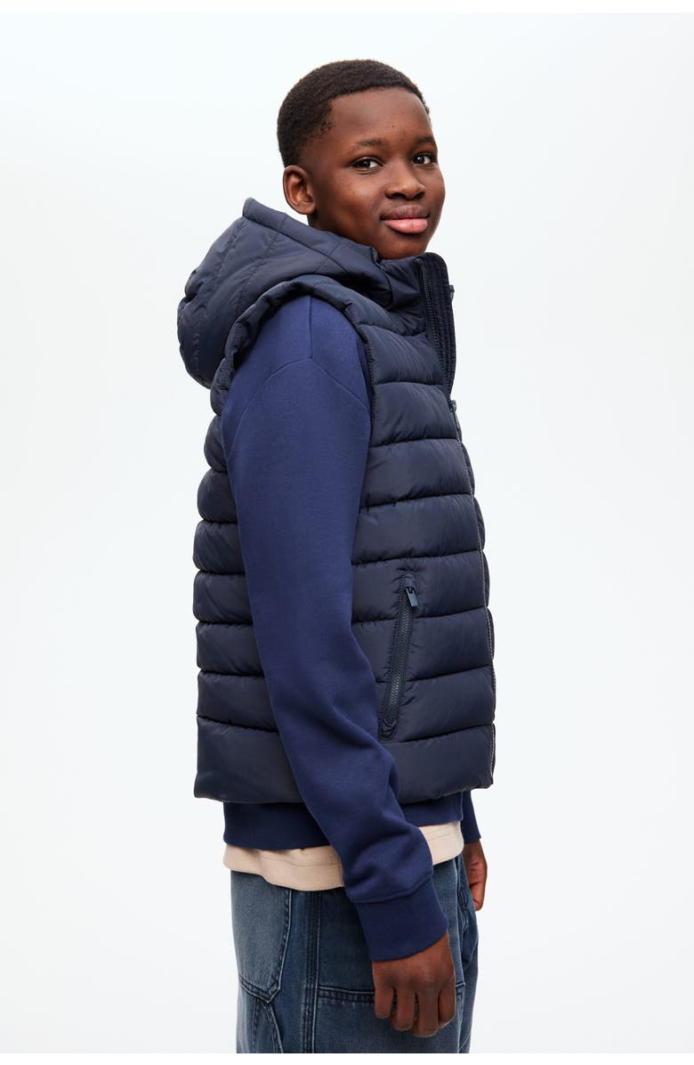 H&M Puffer Gilet, Main, color, Navy Blue