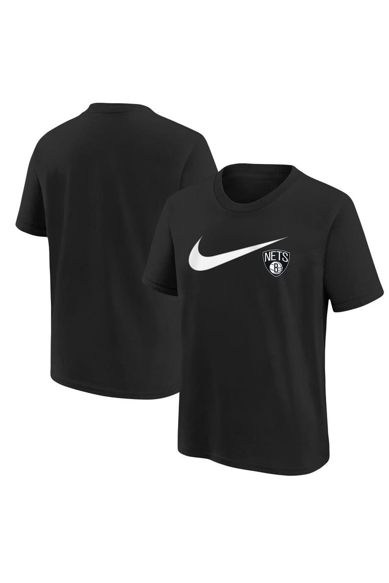 Youth Nike Black Brooklyn Nets Swoosh T-Shirt, Main, color, Black