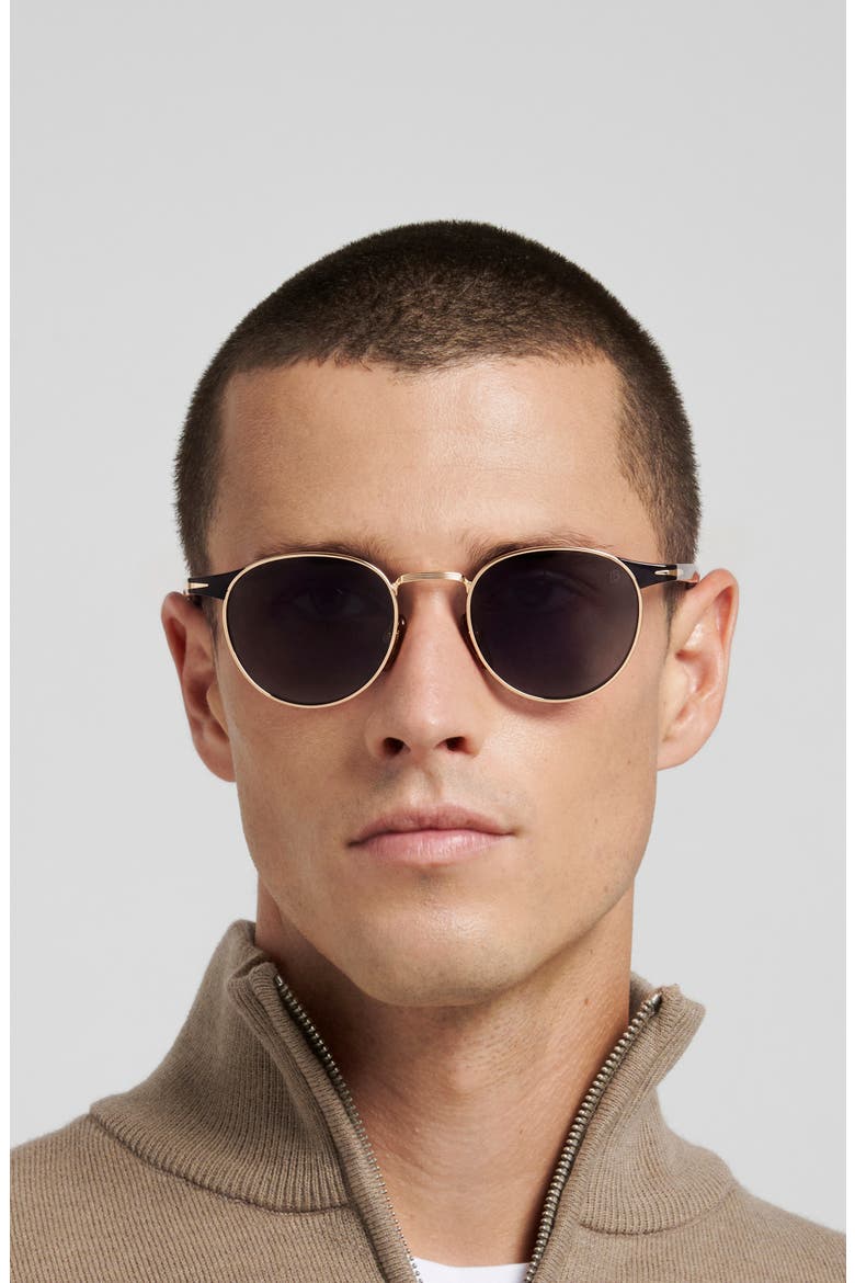 DB 1223/S 49mm Round Sunglasses, Alternate, color, GOLD BLACK/ GREY