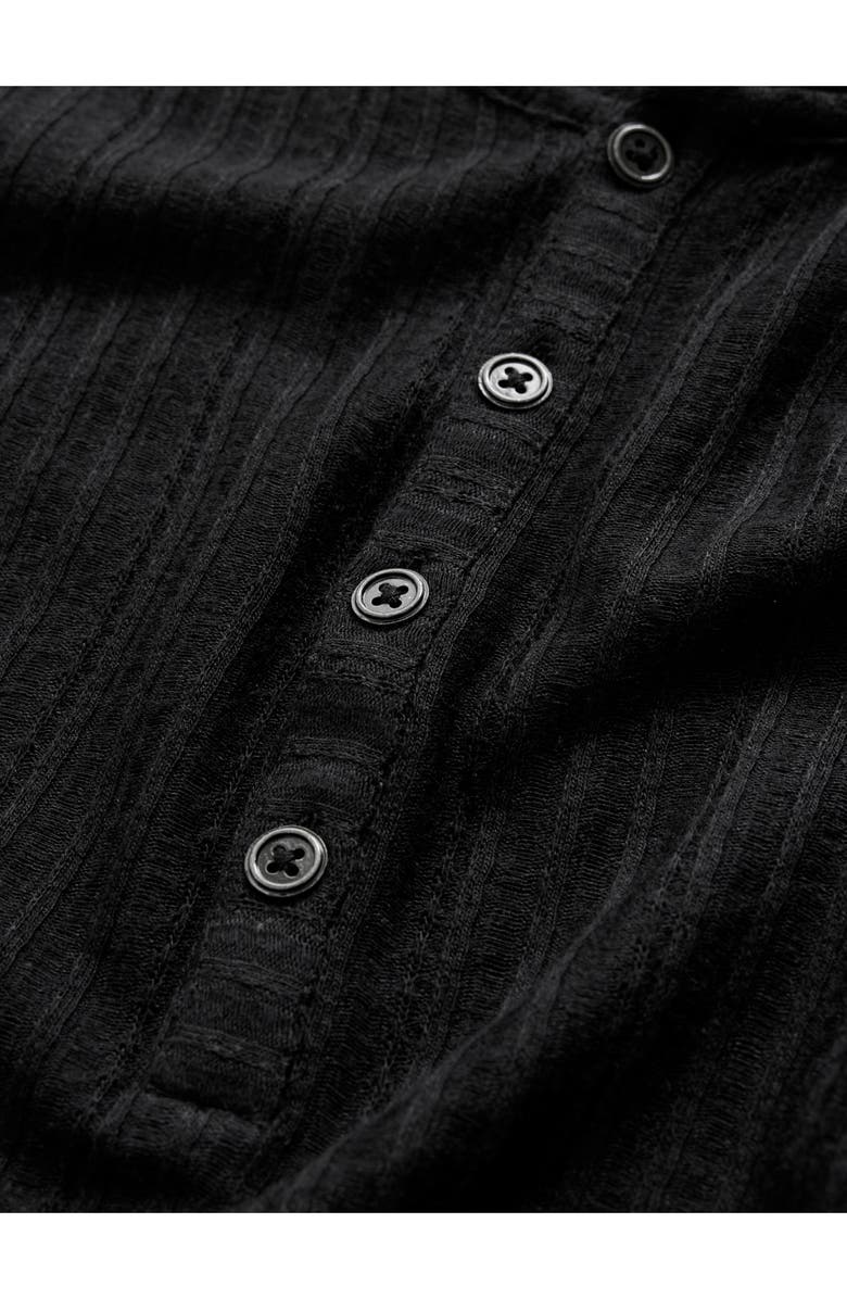 John Varvatos Araujo Regular Fit Rib Henley, Alternate, color, Black