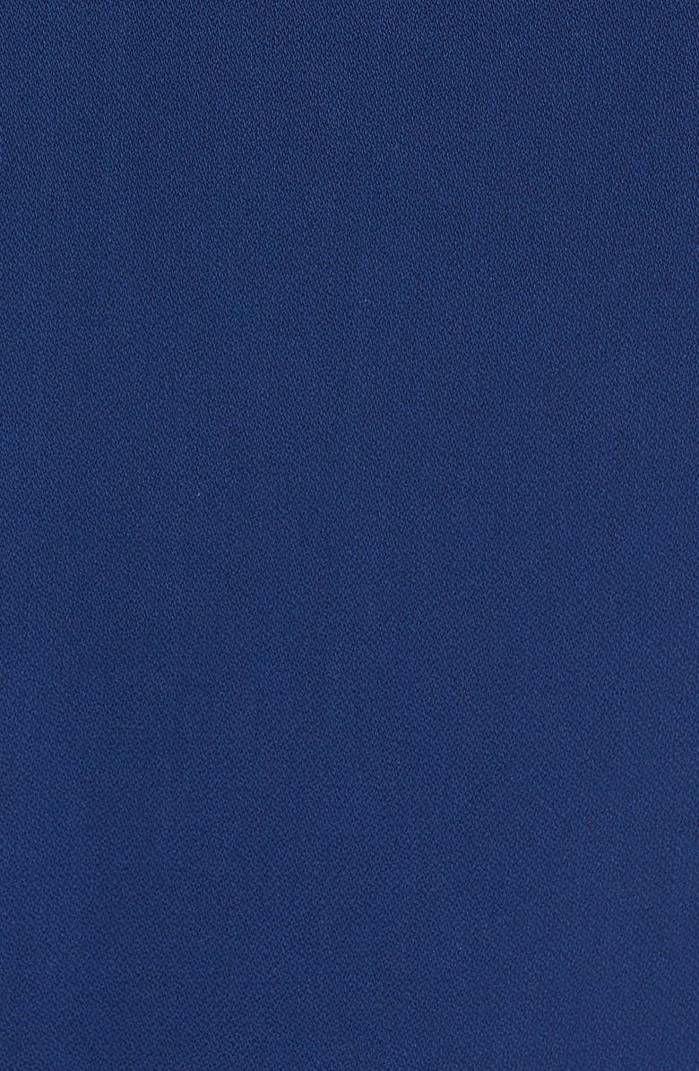 Badgley Mischka Collection Asymmetrical Shoulder Long Sleeve Cocktail Dress, Alternate, color, 