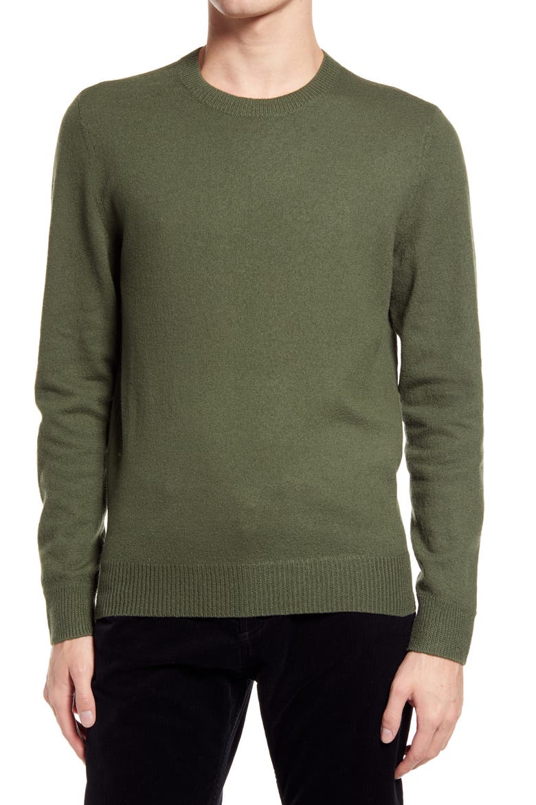 Merino Wool Crewneck Sweater, Main, color, JAC KAKI MILITAIRE