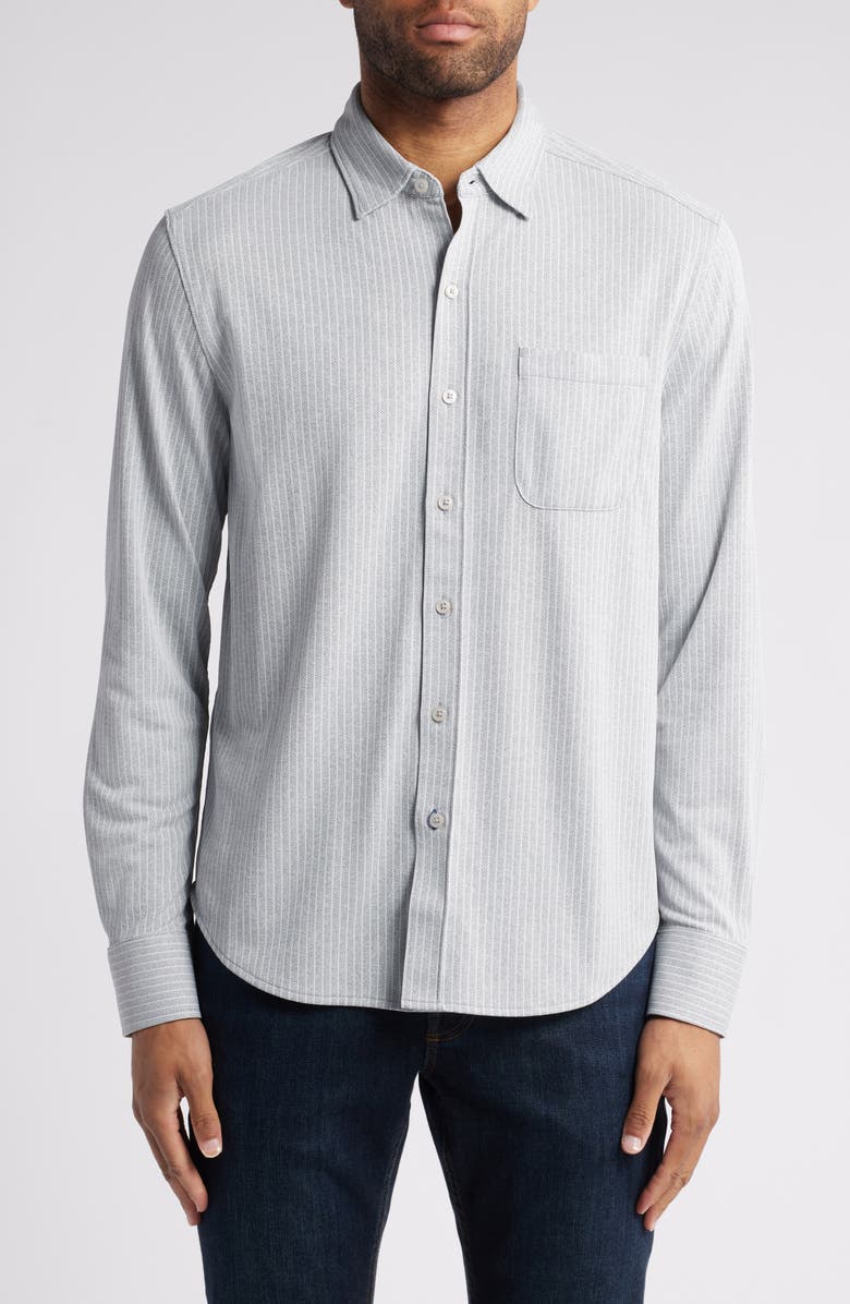 Tommy Bahama San Lucio Studio Stripe Supima<sup>®</sup> Cotton Blend Button-Up Shirt, Main, color,