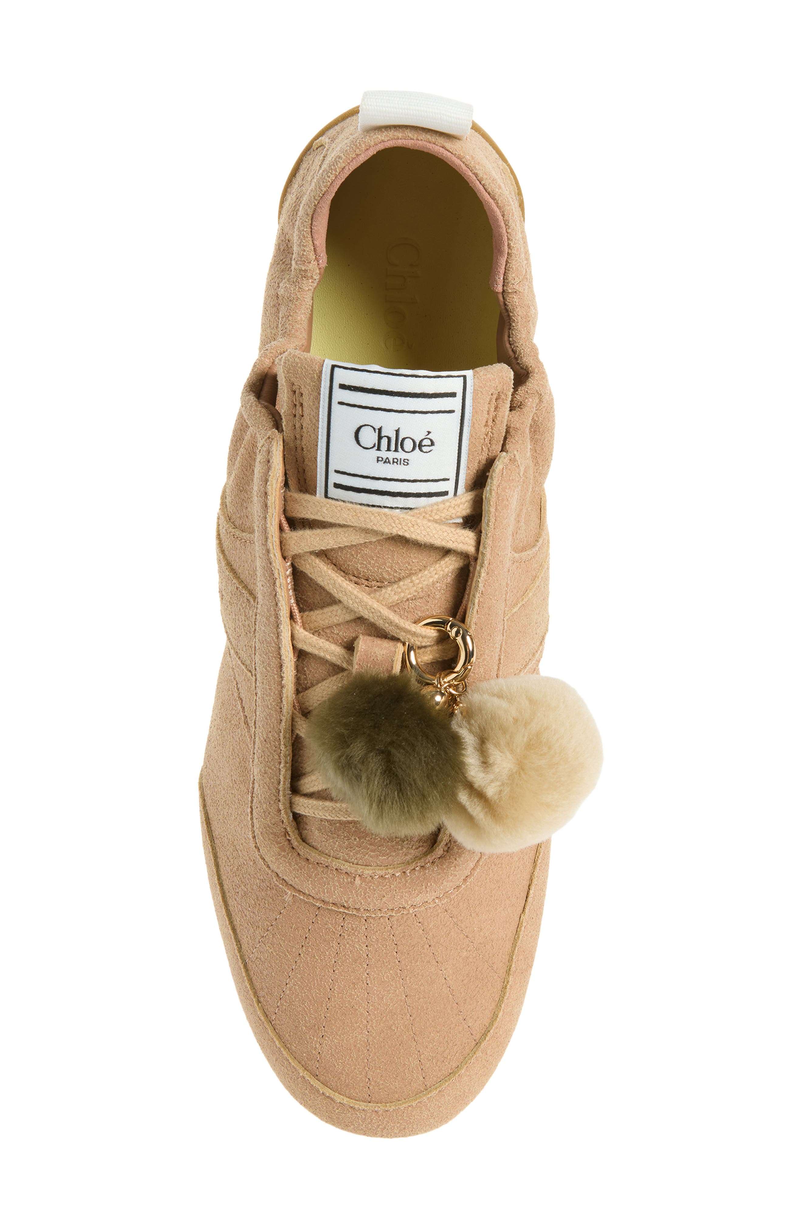 Kick Sneaker with Genuine Shearling Charms, Alternate, color, LATTE BROWN