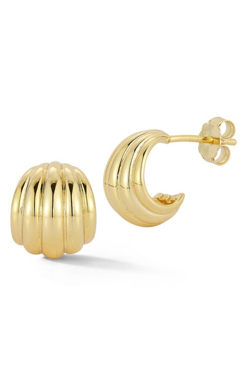 Shell Rib Stud Earrings