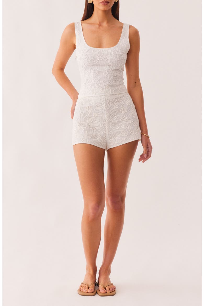 Jocelyn Soutache Lace Shorts, Alternate, color, WHITE