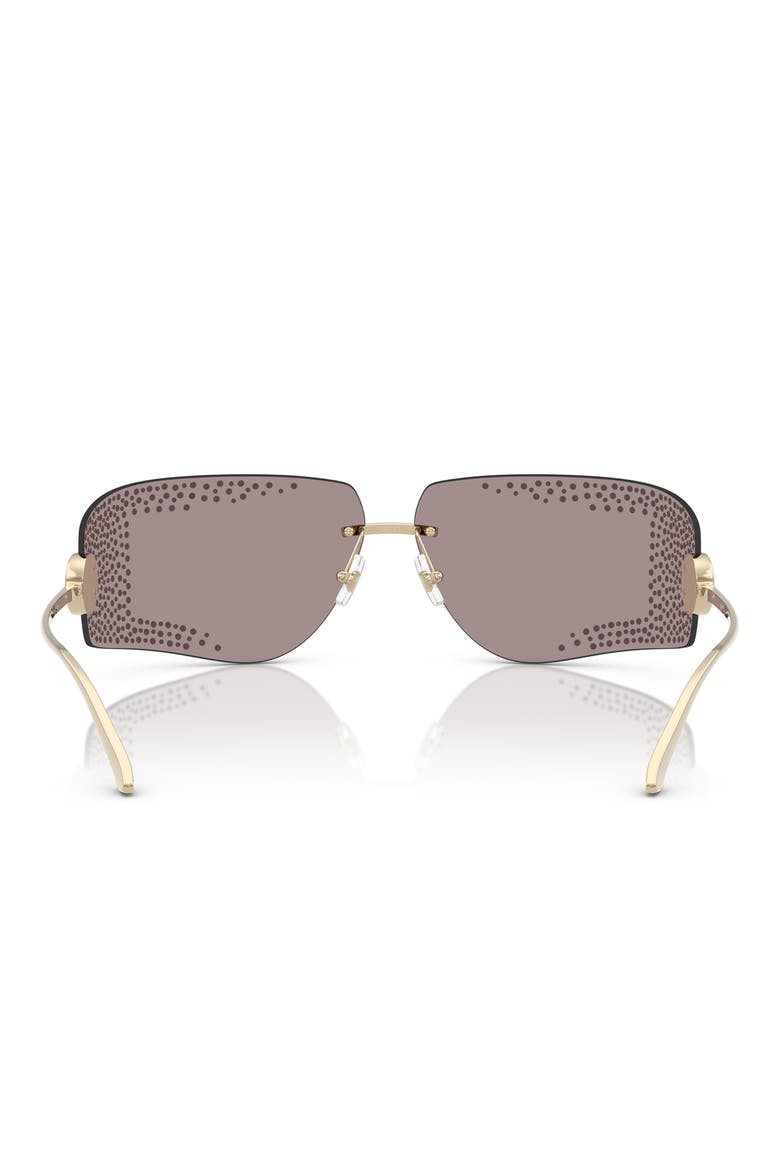 78mm Oversize Pillow Sunglasses, Alternate, color, PALE GOLD / LIGHT PURPLE BROWN