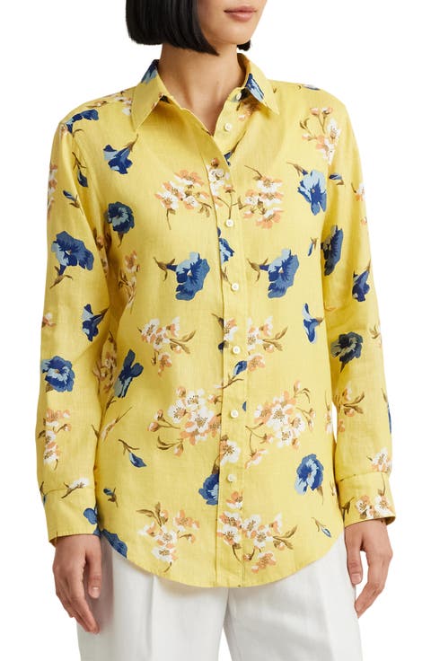 Long Sleeve Woven Linen Shirt