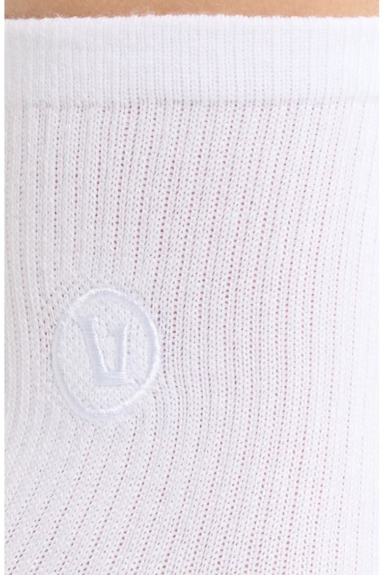 Logo Embroidered Quarter Socks, Alternate, color, WHITE