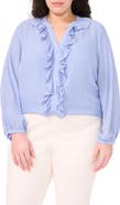 Halogen® Ruffle Placket Button-Up Shirt