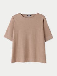 GOBI Mongolian Cashmere Box-Cut Cotton Silk Cashmere Blend T-Shirt
