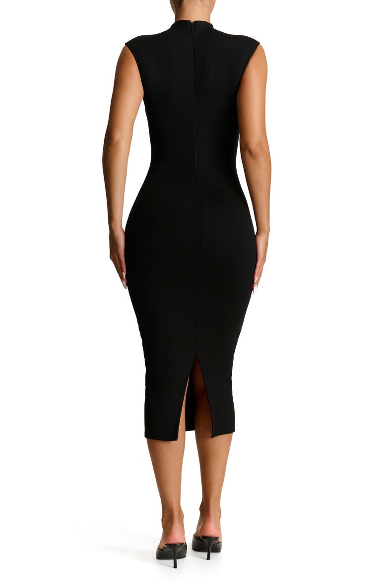 Butter Cap Sleeve Midi Dress, Alternate, color, BLACK