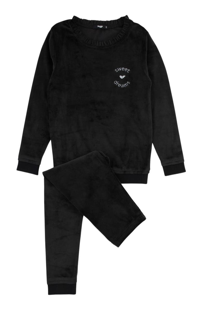 NoggiWear Sweet Dreams Velour Loungewear Set, Main, color, Black Velour