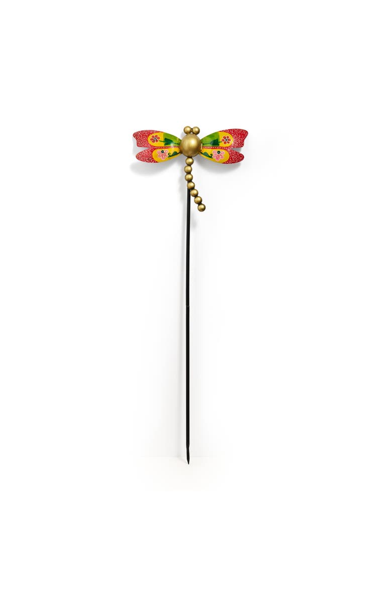 Vikaas Hand Painted Dragonfly Garden Stake, Alternate, color, Multi