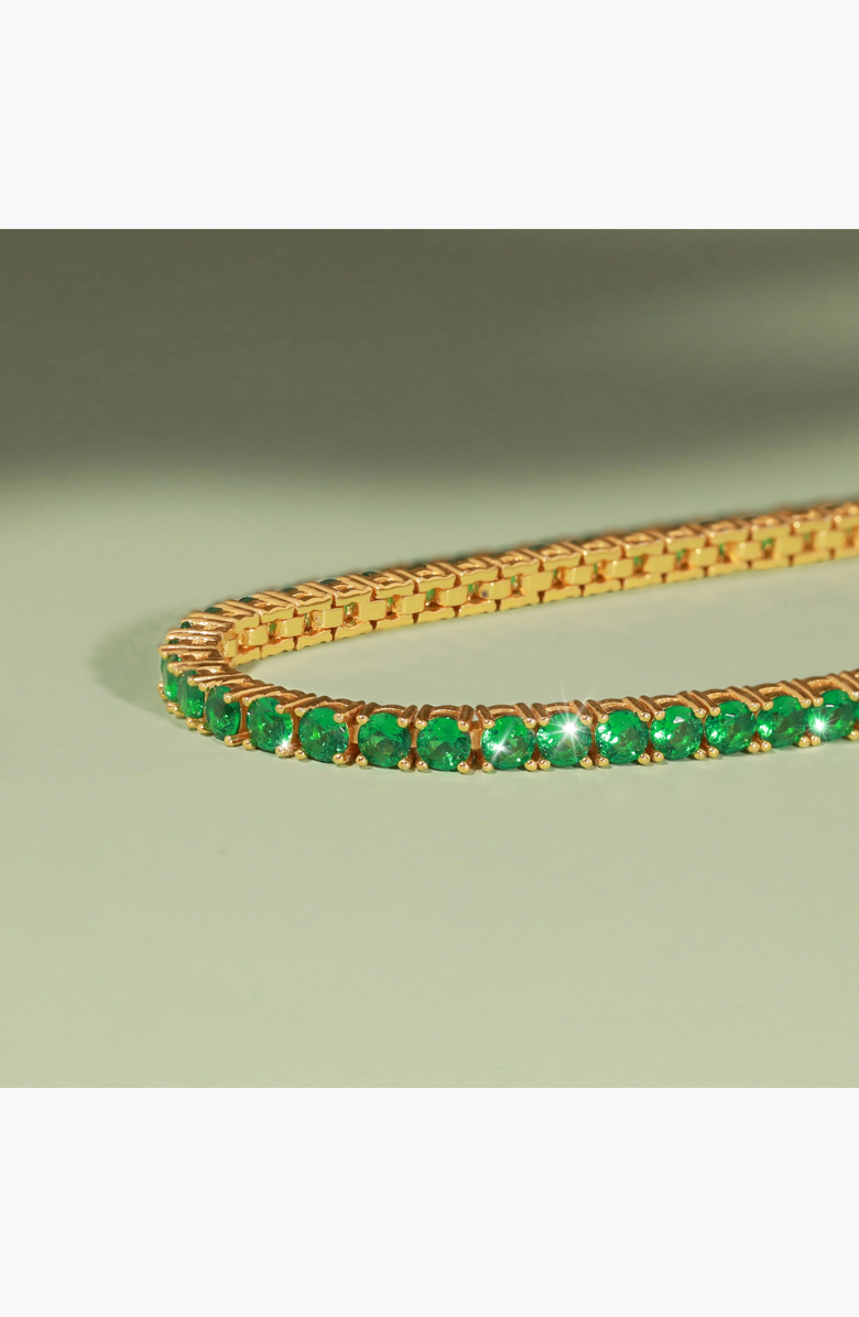 Aurate New York Lab Grown 3ct Green Emerald Tennis Bracelet, Alternate, color, Green Emerald