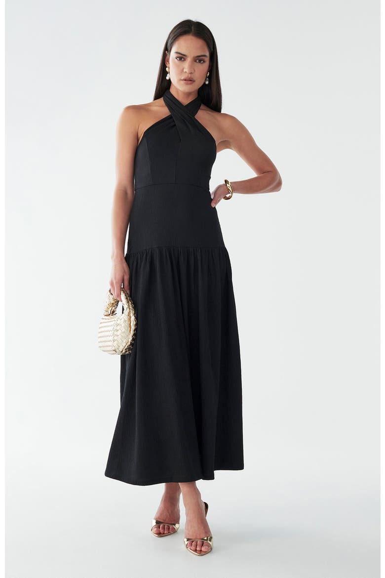 Harvi Midi Dress, Main, color, Black