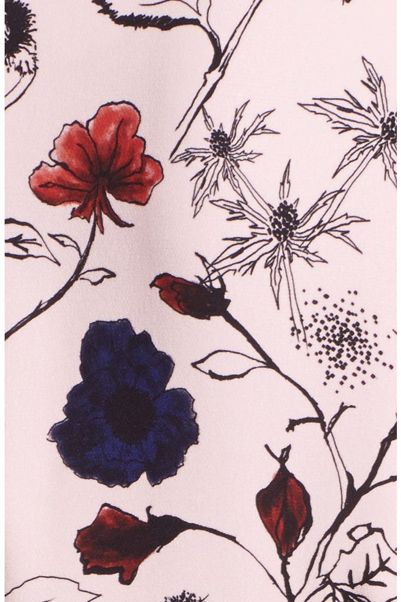 'Charles' Floral Print Silk Dress, Alternate, color, PINK