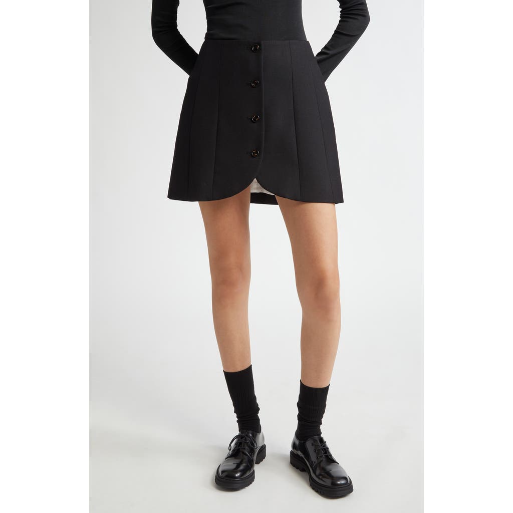 Eenk Button Wool Miniskirt In Black