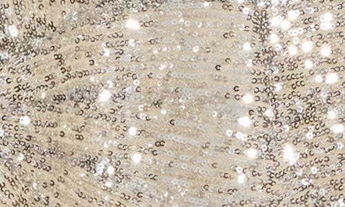 Ichi Sequin Wide Leg Pants In Frosted Almond