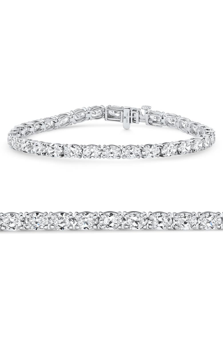 Bliss Diamond 10.75Ct Oval Cut Diamond Tennis Bracelet 7" 14k Gold Lab Grown, Main, color, 14K White Gold