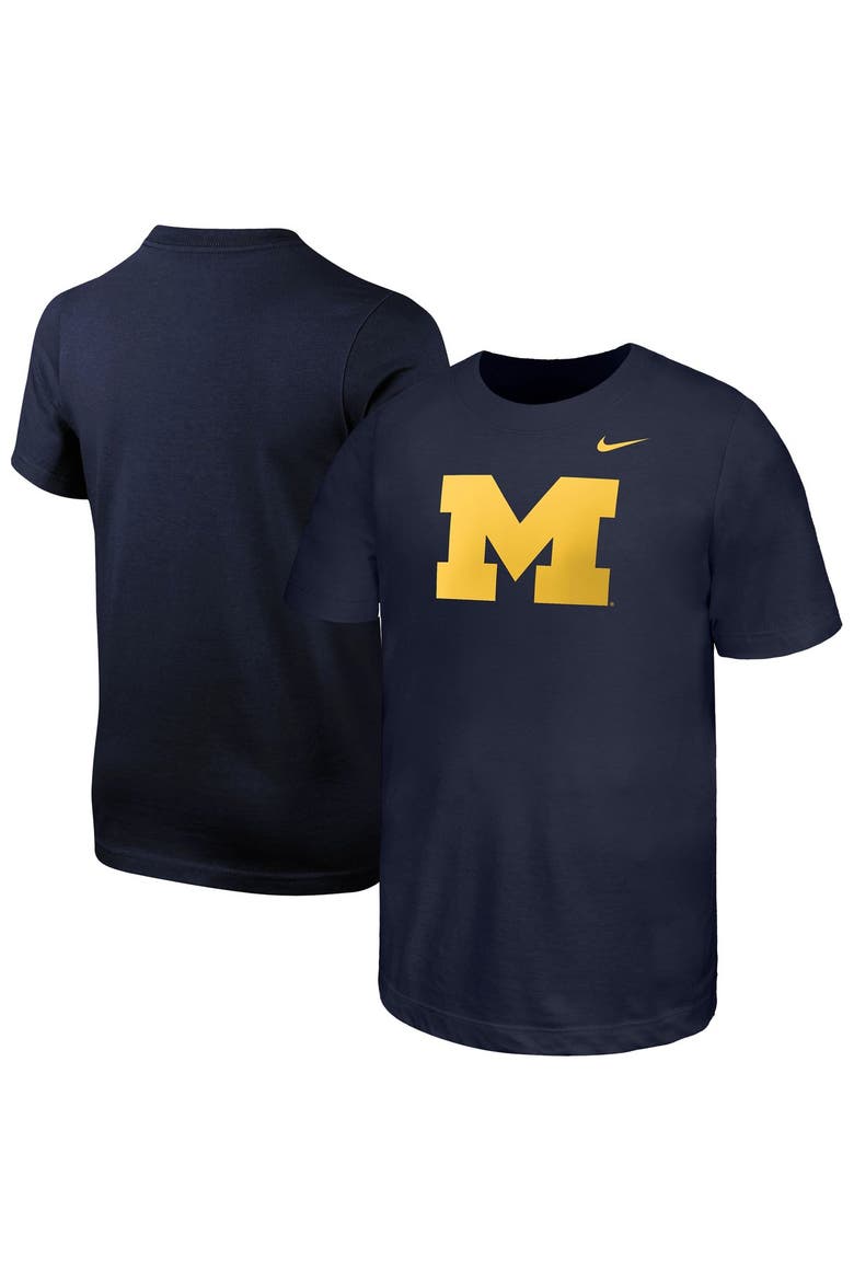 Youth Nike Navy Michigan Wolverines Logo T-Shirt, Main, color, Navy