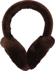 UGG® Logo Embroidered Genuine Shearling Earmuffs