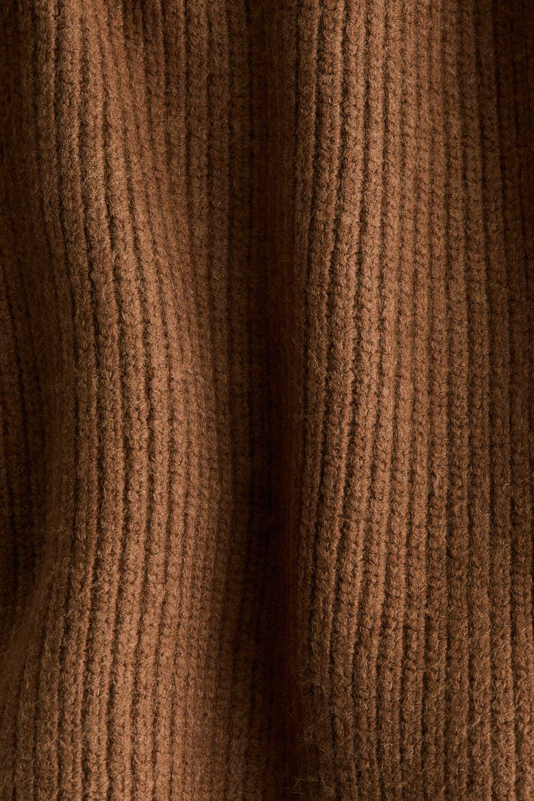 Rib-knit Turtleneck Jumper, Alternate, color, Brown