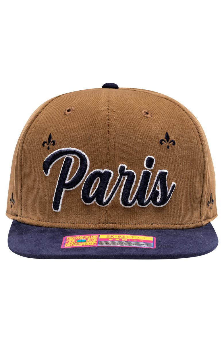 FAN INK Men's Fan Ink  Brown/Navy Paris Saint-Germain Whiskey Adjustable Hat, Alternate, color, Brown