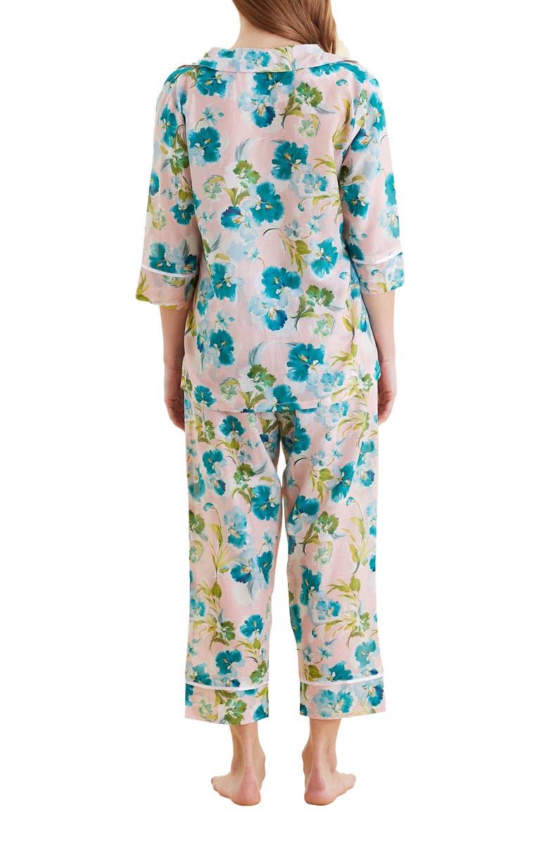 Papinelle Audrey Floral Cotton & Silk Crop Pajamas, Alternate, color,