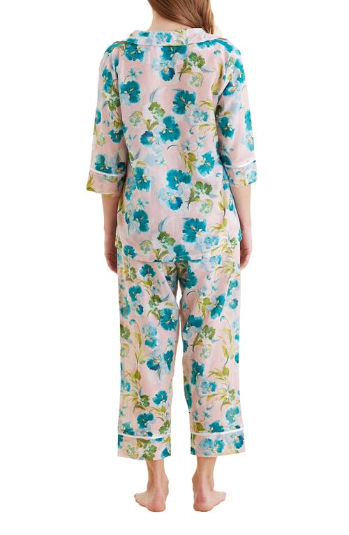 PAPINELLE PAPINELLE AUDREY FLORAL COTTON & SILK CROP PAJAMAS